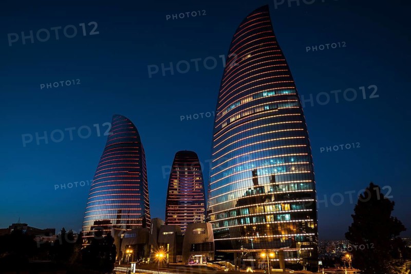 Azerbaijan, Baku, Flame Towers at night, Baku, Azerbaijan, Azerbaijan