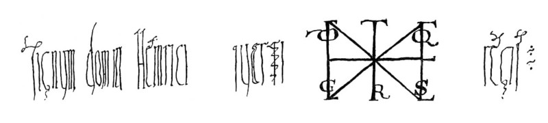 Facsimile, sign of Henry IV or Heinrich IV, 1050-1106, King of the Germans