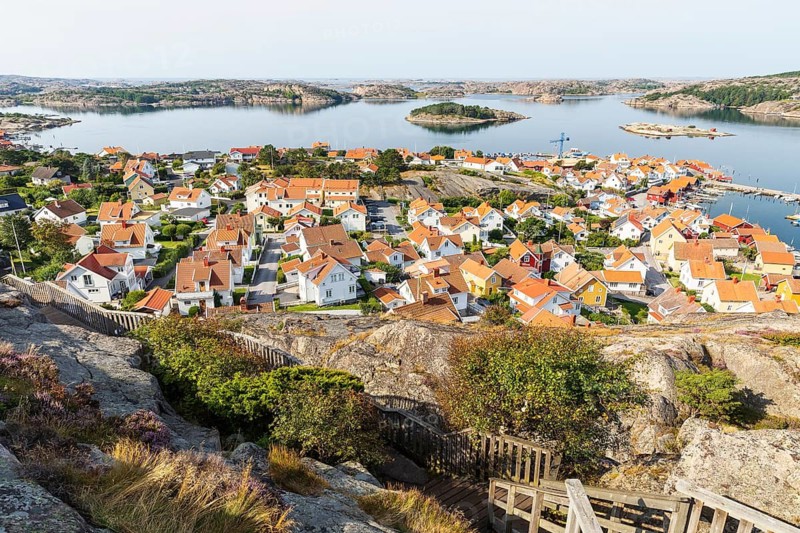 View from Vetteberg over Fjällbacka and the many archipelago, Västra Götalands län, Sweden
