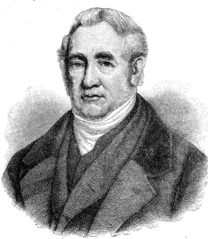 George Stephenson, 9 June 1781, 12 August 1848, was an English engineer and the main founder of the railway system, Historical, digital reproduction of an original from the 19th century