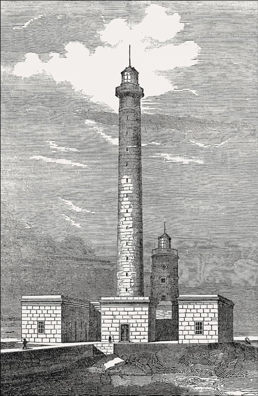 Old and new Phare de Gatteville, lighthouses near Gatteville-le-Phare, Normandy, France