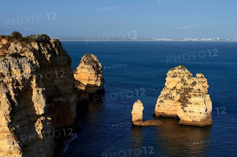 Rock formations on the coast, Ponta da Piedade, Lagos, Algarve, Portugal