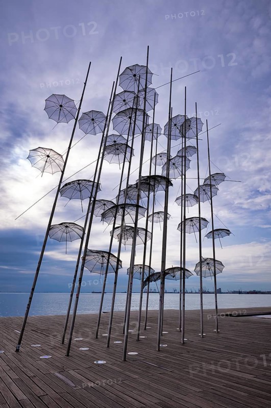 Parasols, Umbrellas, Sculpture by George Zongolopoulos, Promenade, Thessaloniki, Macedonia, Greece