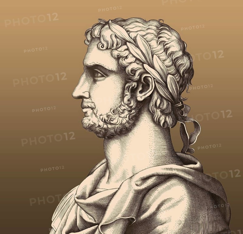 Hadrian or Publius Aelius Hadrianus Augustus, 76 - 138, Roman emperor, digitally edited
