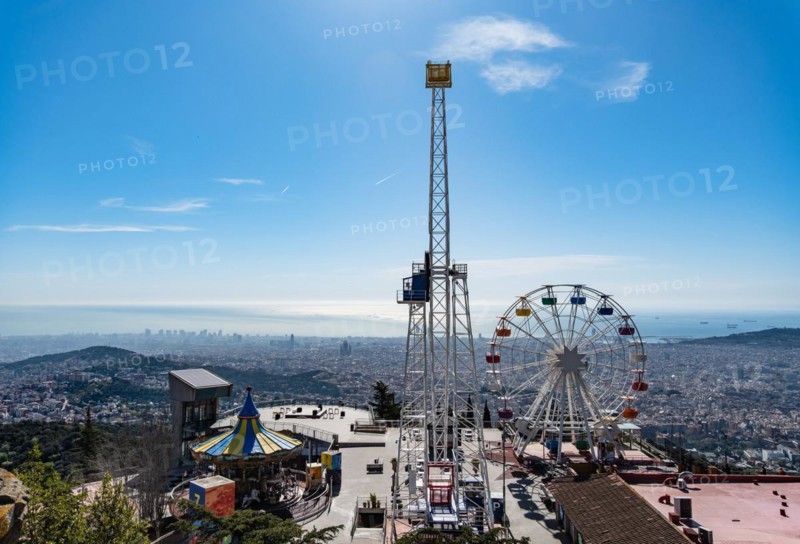 Parc d'atraccions Tibidabo amusement park in Barcelona, Spain