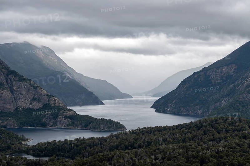 View from Cerro Llao Llao of Lake Brazo Tristeza in Nahuel Huapi National Park, Bariloche, Patagonia, Argentina