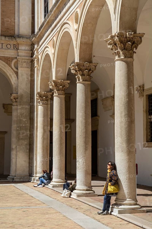 The Courtyard of Honor, Palazzo Ducale, Urbino, Urbino and Pesaro district, Marche, Italy