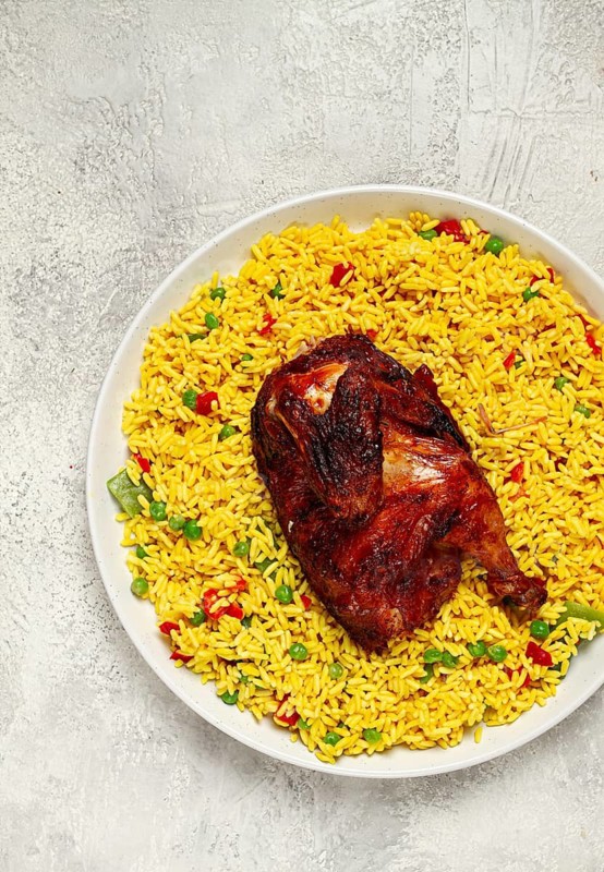 Kabsa, rice with chicken, Saudi Arabian dish, national dish, homemade, no people
