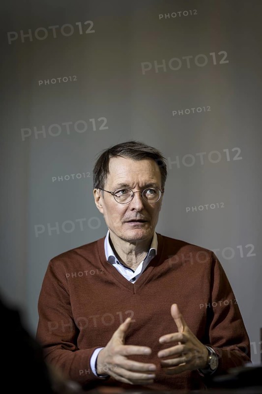 Karl Lauterbach (SPD), Federal Minister of Health, recorded during an interview at the Federal Ministry of Health