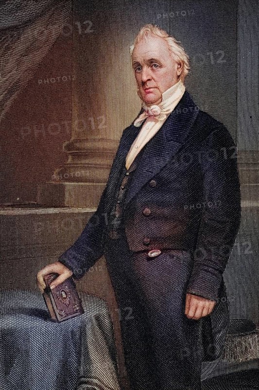 James Buchanan 1791 to 1868, 15th President of the United States 1857 to 1861, After a painting by Alonzo Chappel, Historic, digitally restored reproduction from a 19th century original, Record date not stated