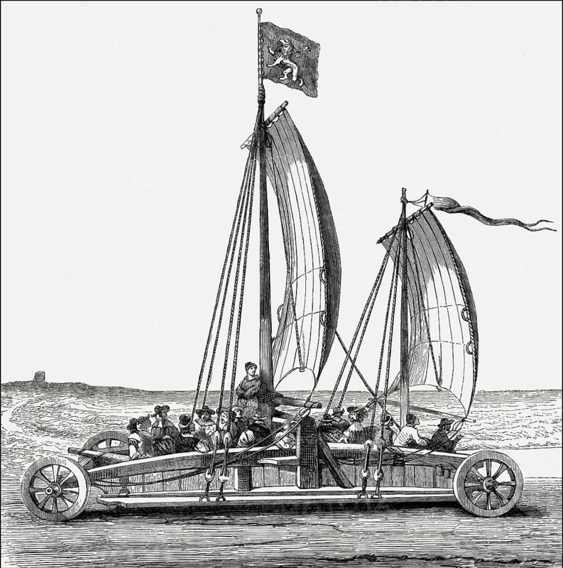 Land sailing, Netherlands, 19th century
