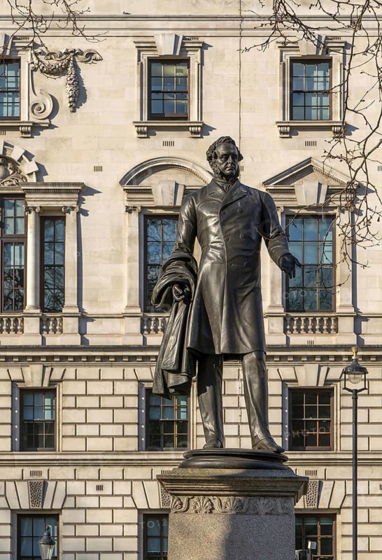 Statue of Viscount Lord Palmerston 1784-1865, Parliament Square, Westminster, London, England, UK