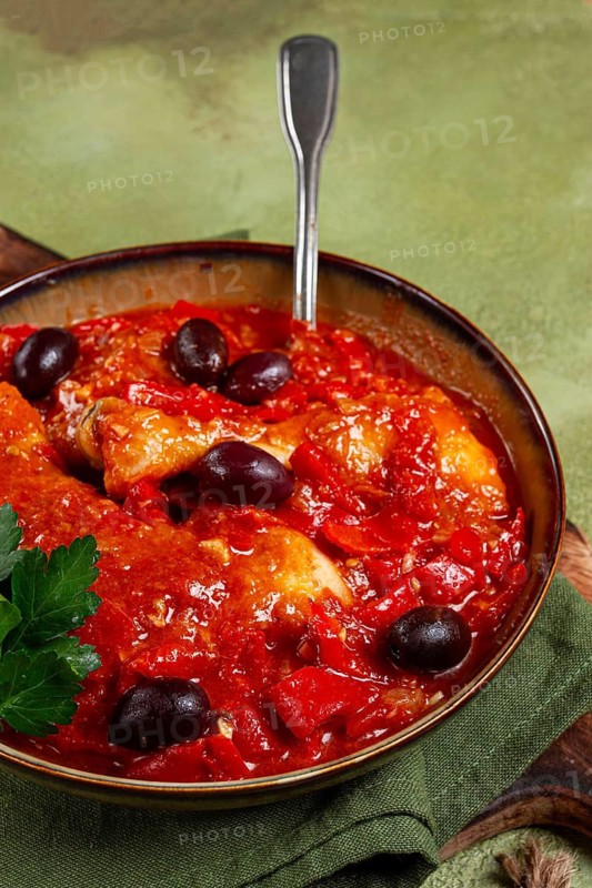 Pollo alla romana, Roman chicken, homemade, no people