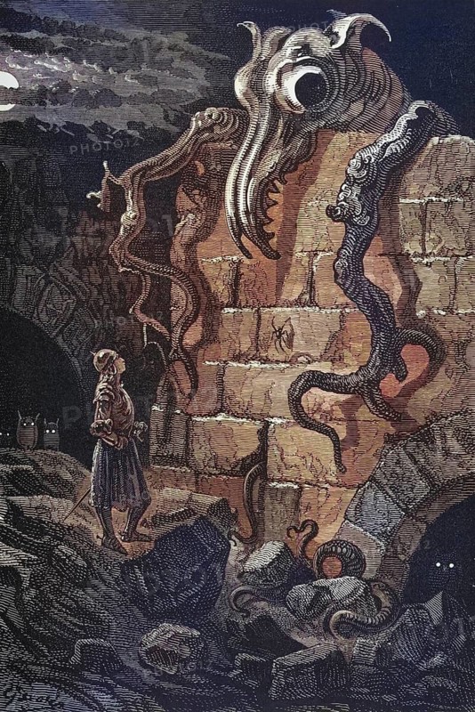 Illustration by Gustave Dore (1832-1883) for The Gnarled Monster from The Legend of Croquemitaine by Tom Hood, Historical, digitally restored reproduction from a 19th century original, Record date not stated