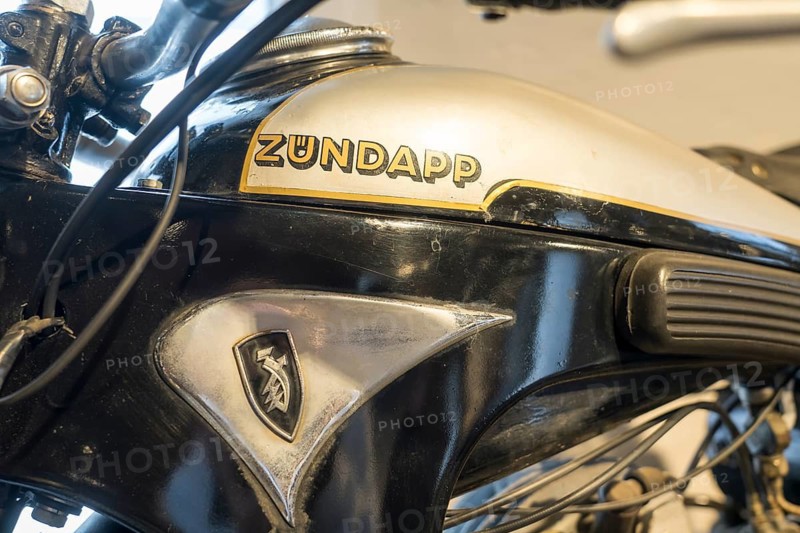 Logotype of a Zündapp motorbike, PS.SPEICHER Museum, Einbeck, Lower Saxony, Germany