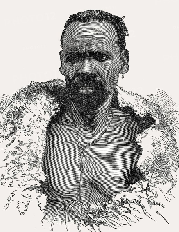 Sekhukhune or Matsebe Sekhukhune, 1814–1882, king of the Bapedi of Sekhukhuneland, From British Battles on Land and Sea, by James Grant