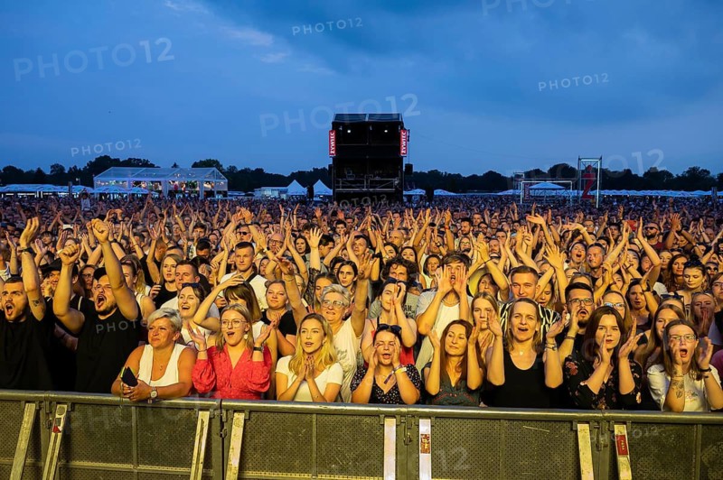 WROCLAW, POLAND - JULY 23, 2022: Concert tour Meskie Granie 2022 (Men's Playing). Fans in front of the stage