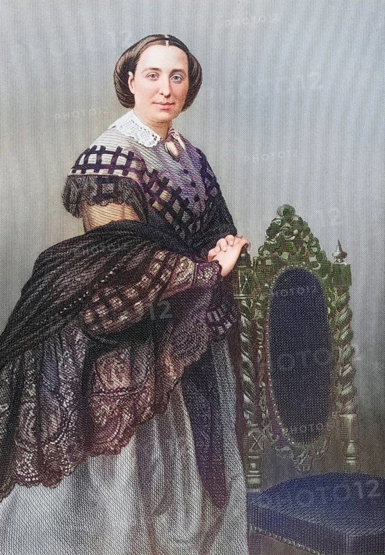 Madame Rosina Penco, 1823-1894, Italian soprano. Painted by DJPound after a photograph by Mayall. From the book The Drawing-Room of Eminent Personages, Volume 1, Published in London 1860, Historic, digitally restored reproduction from a 19th century original, Record date not stated