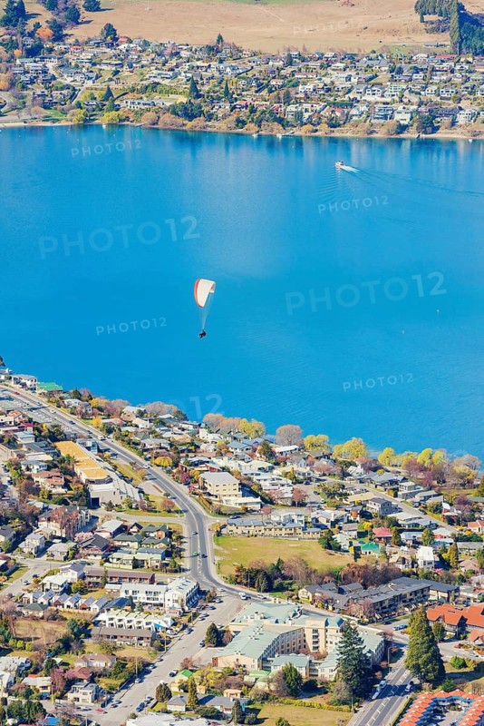 Paragliding over Lake Wakatipu, Queenstown, South Island, New Zealand