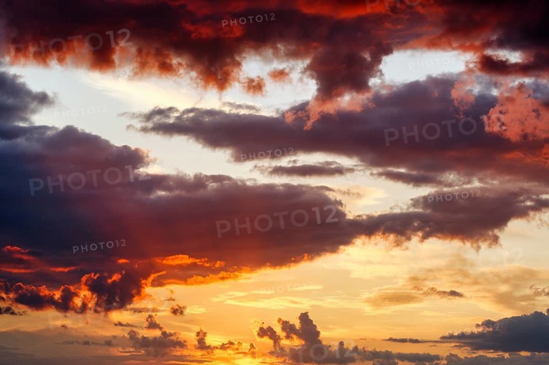 Dramatic cloud sky at sunset, intense colors, sunset, irregular cloud formation, filling format, Öland, Kalmar län, Baltic Sea, Sweden