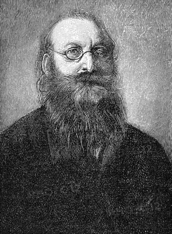 Louis Anzengruber, 1839 - 1889, an Austrian writer, Portrait von Ludwig Anzengruber, 1839 - 1889, ein österreichischer Schriftsteller