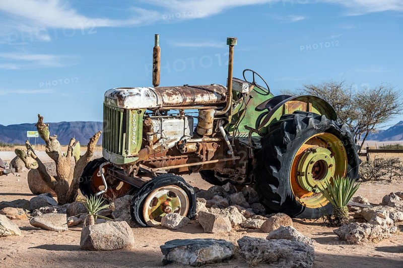 Wrecked car of a vintage car, Tracktor, Solitaire, Khomas region, Namibia