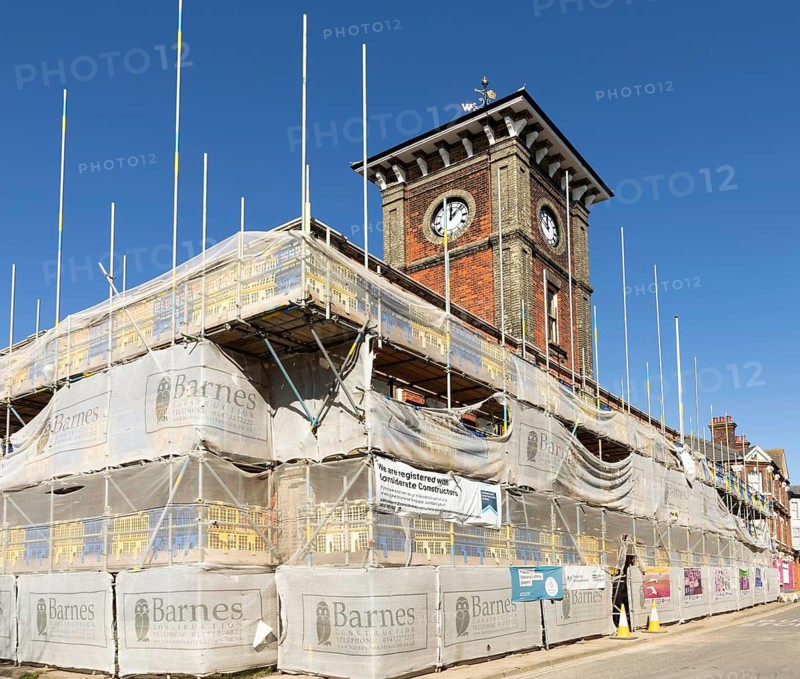 Restoration of historic Town Hall building, High Street, Lowestoft, Suffolk, England, UK originally 1860 architect John Louth Clemence