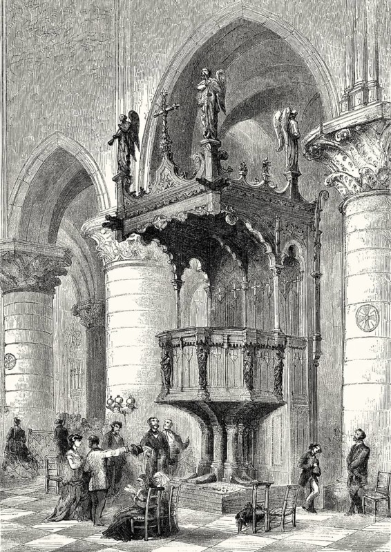 The pulpit of Notre-Dame de Paris, France, 19th century
