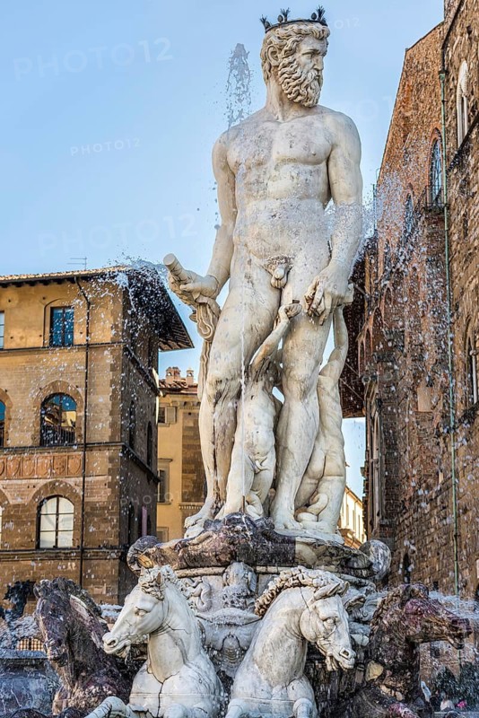 Neptune Fountain, sculpture, art, Renaissance, tourist attraction, monument, sculpture, representation, culture, famous, Piazza della Signoria, Florence, Tuscany, Italy