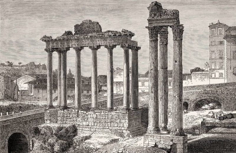 The Roman Forum or Forum Romanum, Rome, Italy, 19th Century