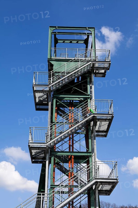 The Barbaraturm tower, historical shaft tower, Steinberger Höhe, Malberg, Rhineland-Palatinate, Germany