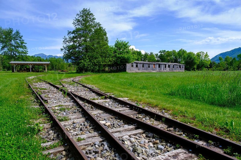 Alter Torfbahnhof, Museum, Kendlmühlfilzen, bei Grassau, Chiemgau, Upper Bavaria, Bavaria, Germany