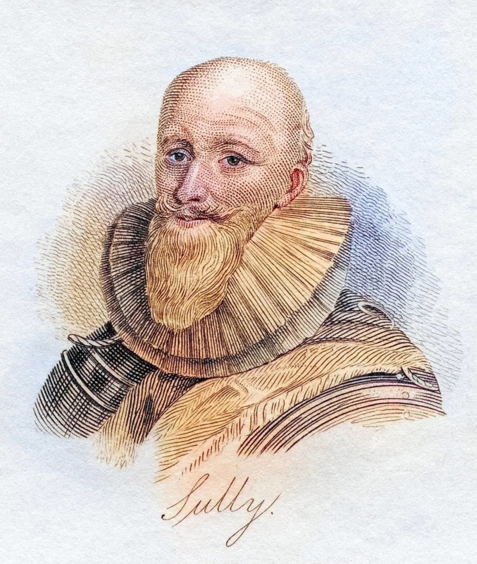 Maximilien Bethune Duc de Sully 1559-1641 also sovereign Prince d'Henrichemont et de Bosbelle Soldier, prominent French minister and advisor to Henry IV from the book Crabbs Historical Dictionary from 1825, Historical, digitally restored reproduction from a 19th century original, Record date not stated