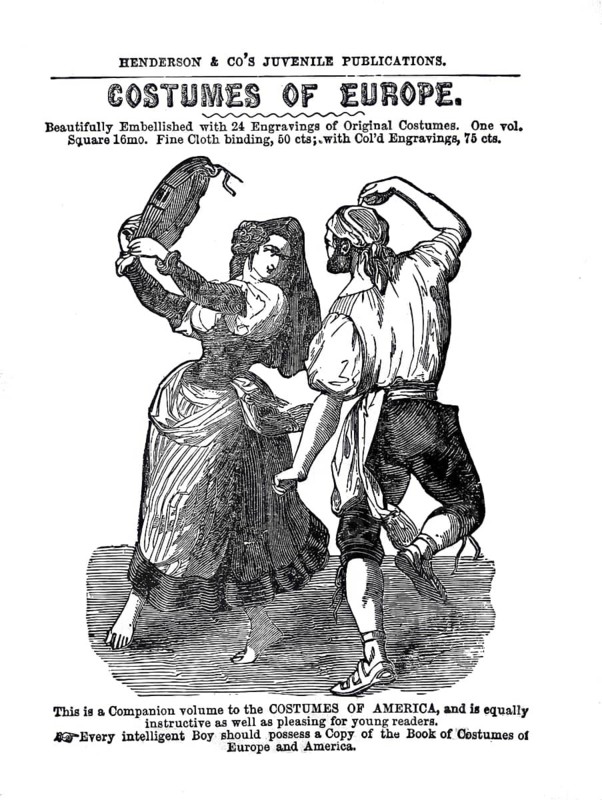 Costumes of Europe, the fashion from Europe, title page of a book, around 1860, published by Henderson & Co, Historical, reproduction from a 19th century model