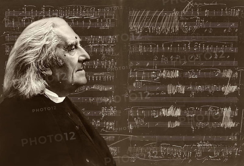 Portrait of Franz Liszt, 1811-1886, Hungarian composer, virtuoso pianist, photograph by Nadar, Années de pèlerinage, suite for solo piano