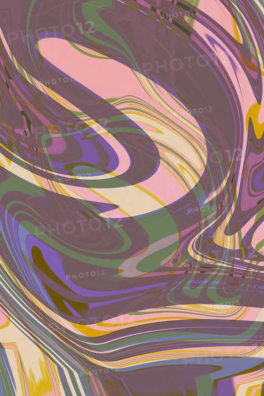 A dynamic abstract illustration featuring swirling patterns in purple, green, and gold hues. The fluid design creates a vibrant and captivating background perfect for modern designs