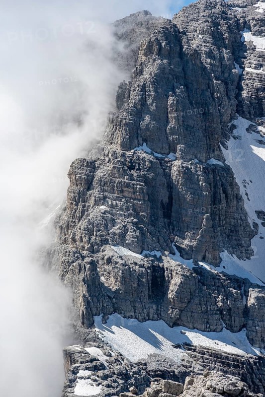 Mountain peaks south flank of Cima Brenta, Brenta Mountains, Brenta, Brenta-Adamello Natural Park, Trentino, Italy