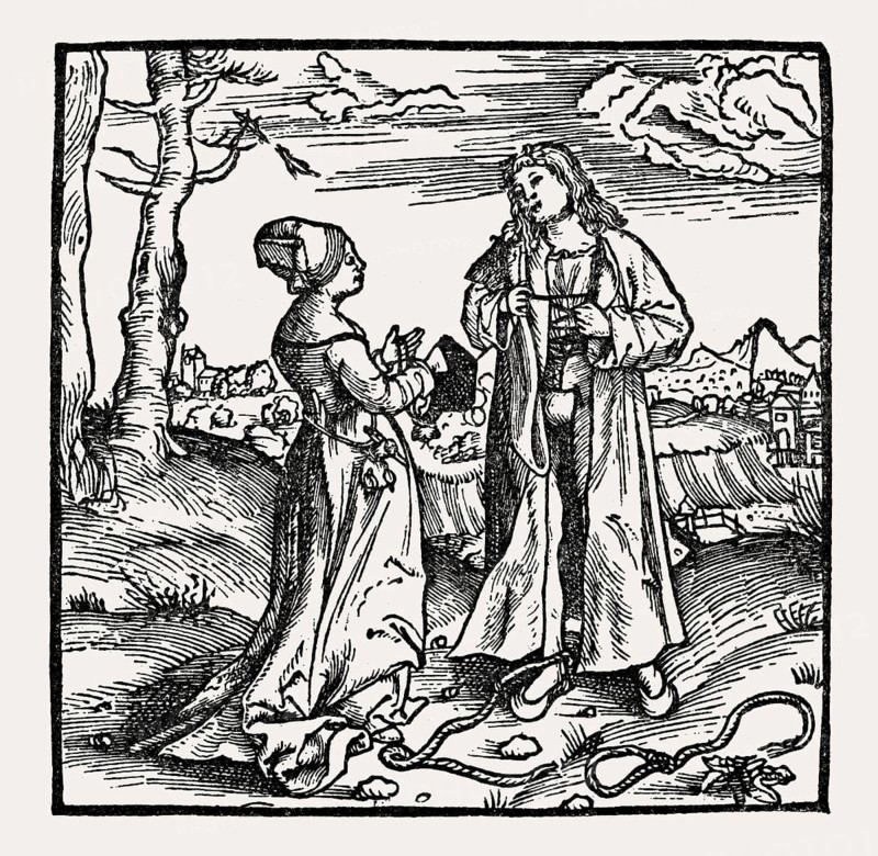 A sheet from the book, De Fide concubinarum in sacerdotes, Jakob Wimpfeling 1502, facsimile 19th century