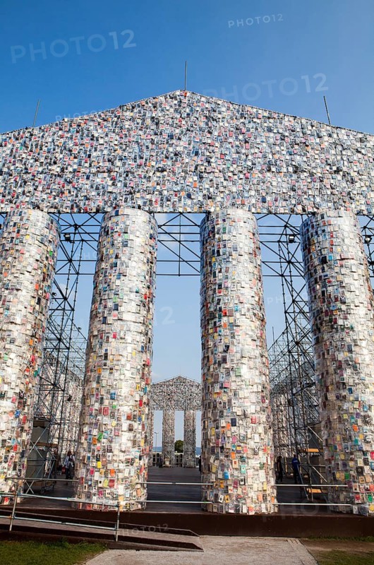 'The Parthenon of Books' by the Argentinian conceptual artist Marta Minujin, banned books, documenta 14 exhibition, 2017, Kassel, Germany