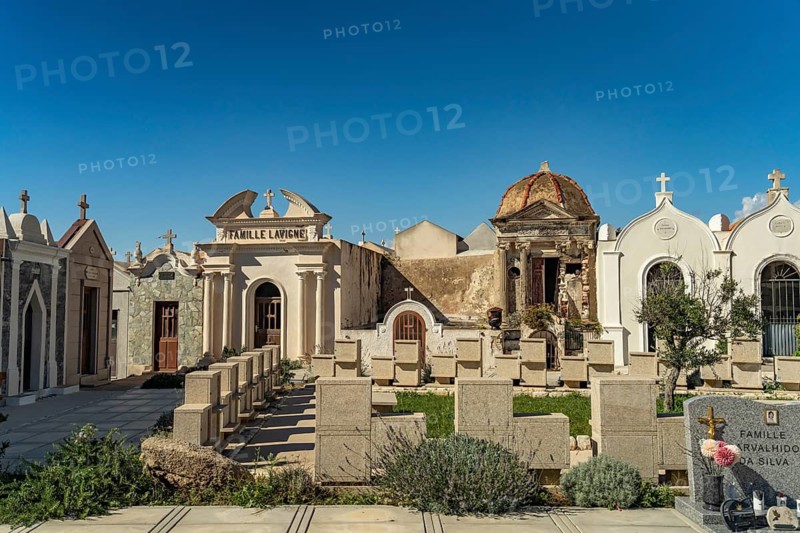 The Cimetière Marin marine cemetery in Bonifacio, Corsica, France