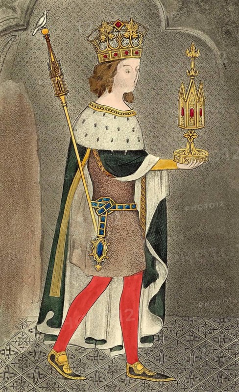 Sample of painting from St Stephen's Chapel, old Palace of Westminster, London, England, United Kingdom
