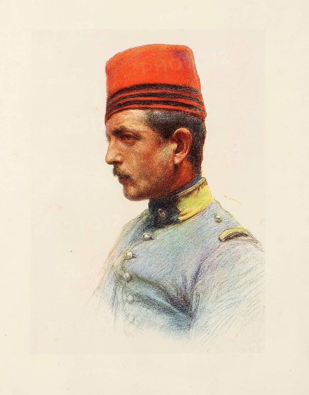 The Allies in the First World War, France, Chasseur d'Afrique, African Light Infantry, Martinez of the Prudhon Department in Oran, Historical, digitally restored reproduction from a 19th century original, Record date not stated