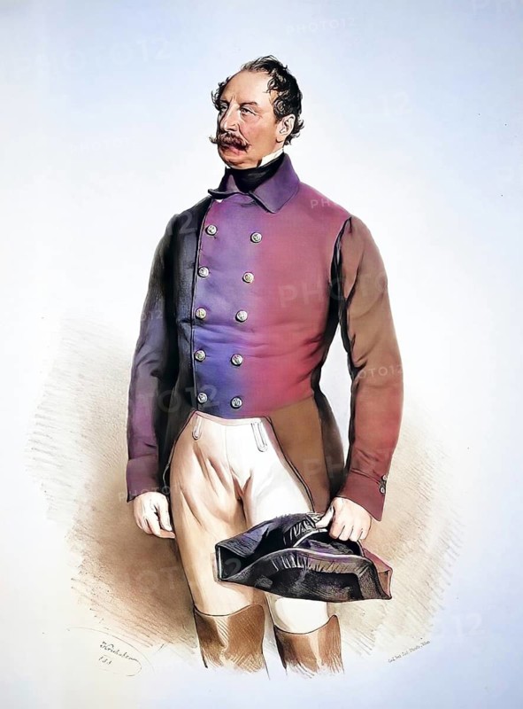 Joseph Rieder, (1799-1860), From 1820 to 1859 k. k. Hof-Obereiter at the Spanish Riding School in Vienna, Historic, digitally restored reproduction from a 19th century original, Record date not stated