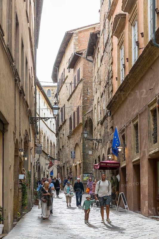 Typical street in the historic centre of Volterra, province of Pisa, Tuscany, Italy