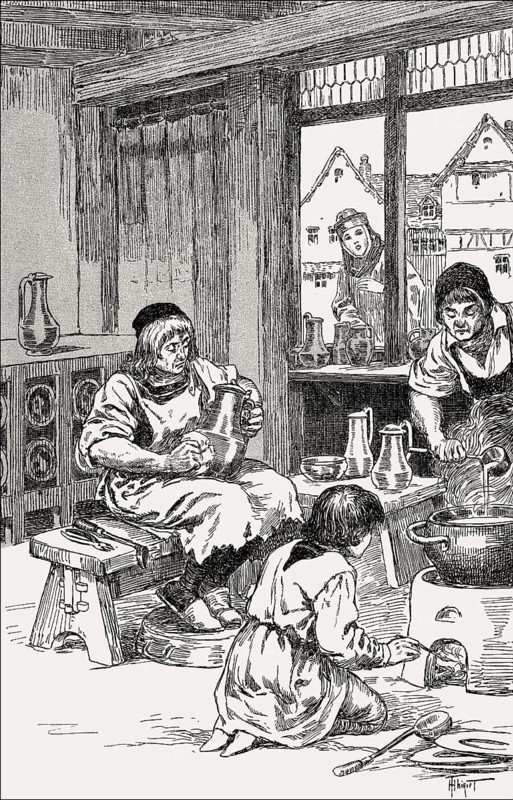 Pewter potter, Paris, France, Middle Ages