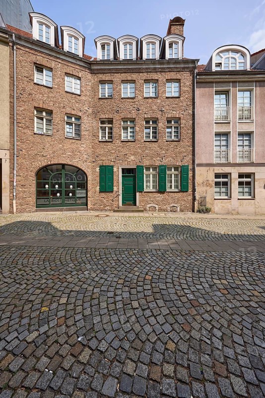 Historic brick buildings in the historic city centre of Düsseldorf, state capital, independent city, North Rhine-Westphalia, Germany