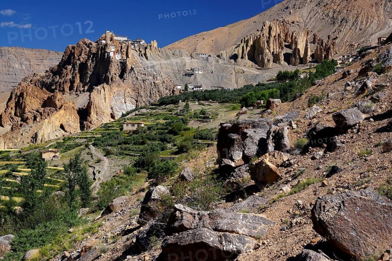Dhankar monastery in Spiti Valley, India, Spiti, Himachal Pradesh, India