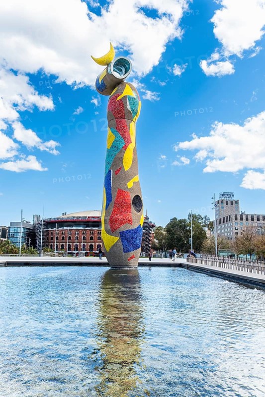 Woman and bird, Dona i Ocell, sculpture by Joan Miró at Park Miró in Barcelona, Spain