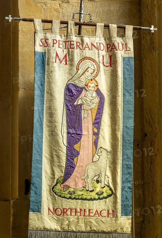 Mothers Union banner, Saint Peter and Saint Paul, Northleach, Gloucestershire, England, UK