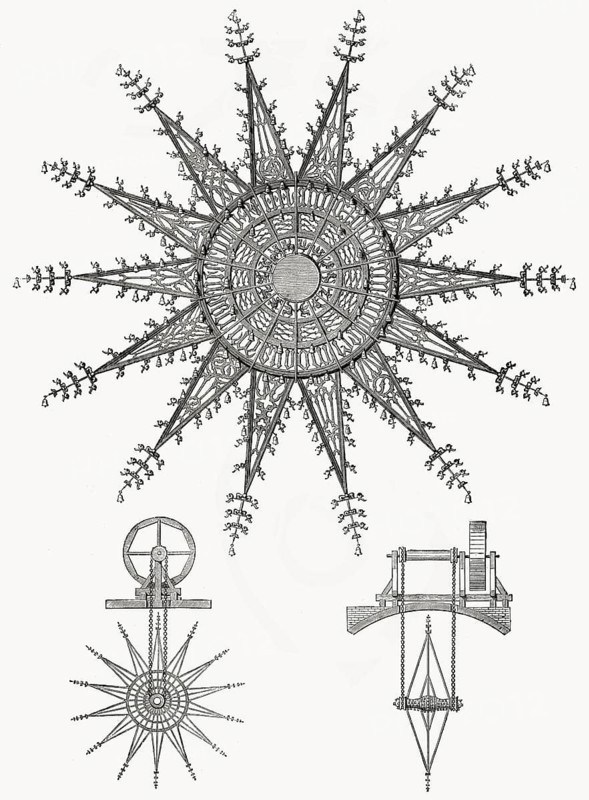 Ein Glockenrad, Musiktheorie von Athanasius Kircher, 1602- 1680, einem deutschen Jesuitengelehrten und Universalgelehrten des 17.